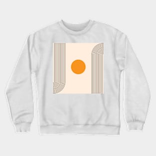 Mid Century Art , Neutral Modern Wall Art Decor, Minimalist  , Boho Style Art Prints, Orange, Black, Rainbows Crewneck Sweatshirt